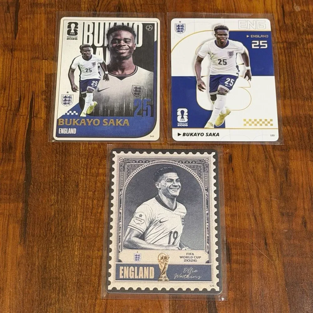 3 x 2026 Panini Kayou FIFA World Cup Ollie Watkins Stamp Bukayo Saka England Lot